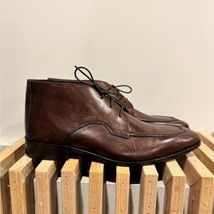 Classic Brown Leather Chukka Boots - Lace-Up Ankle Dress Boots